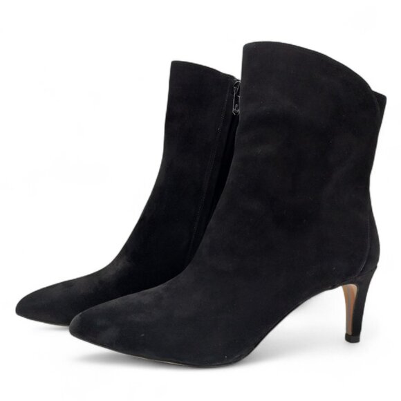 Sam Edelman Usha Size 8.5 M Black Suede Pointed Toe Stiletto Heel Ankle Bootie - Picture 6 of 13